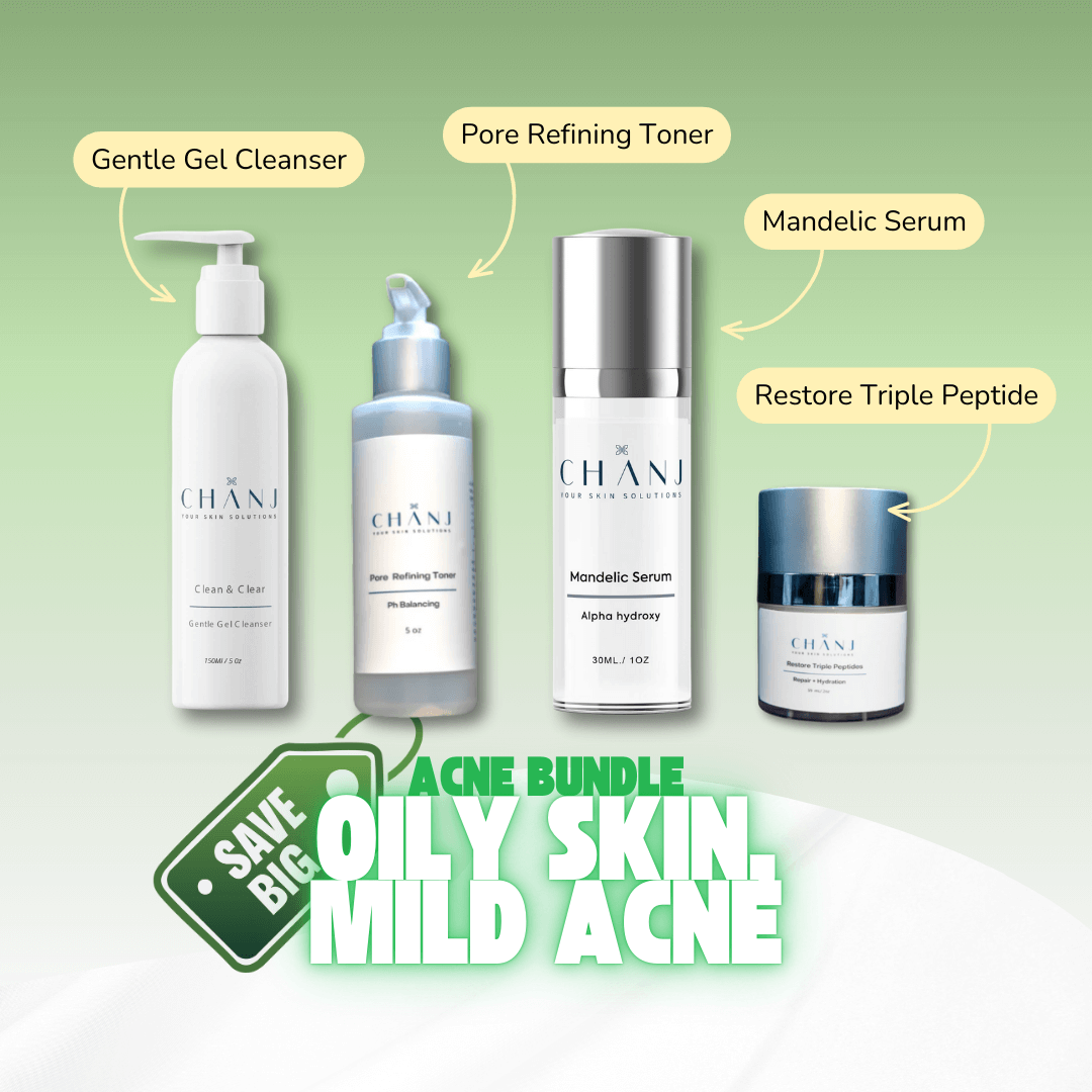 Chanj - Acne Bundle for Oily Skin, Mild Acne - Skin Essence by Kathy
