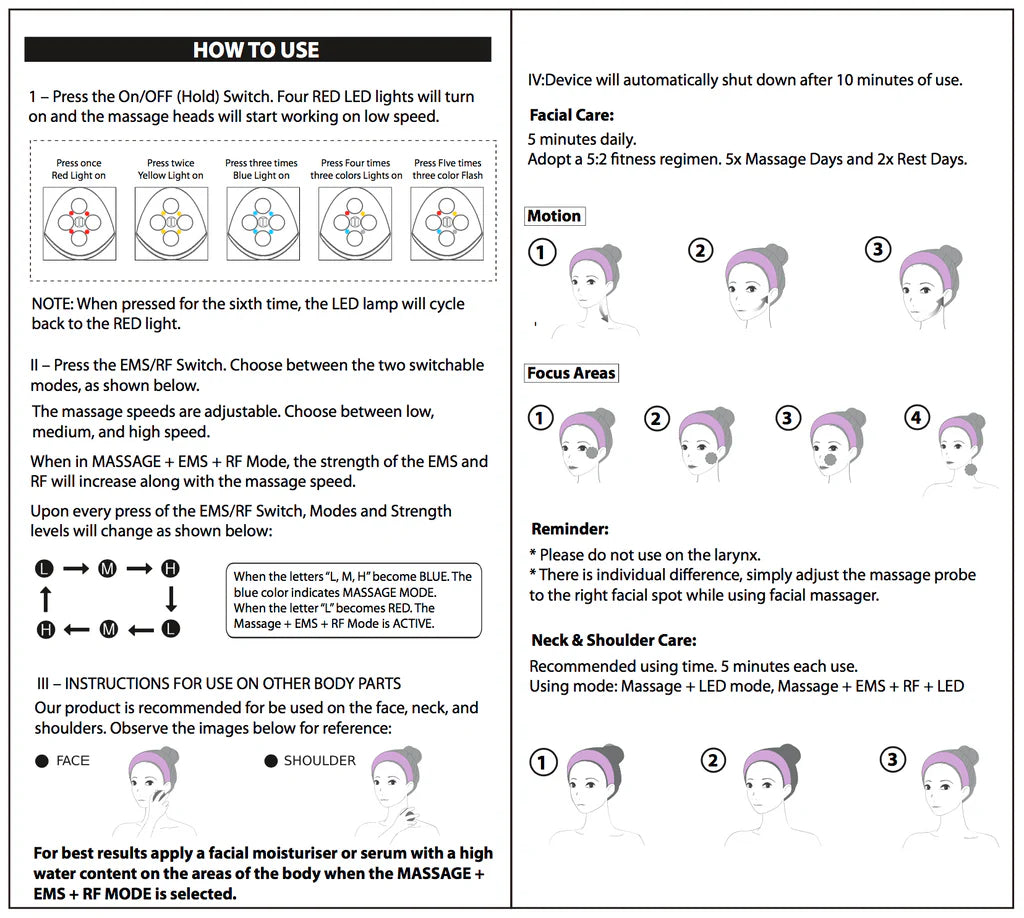 Four Rolling RF/EMS/LED  Machine - Skin Essence by Kathy
