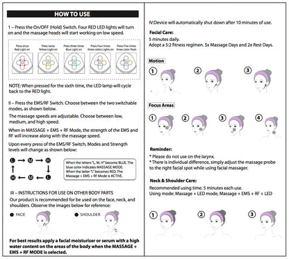 Four Rolling RF/EMS/LED  Machine - Skin Essence by Kathy