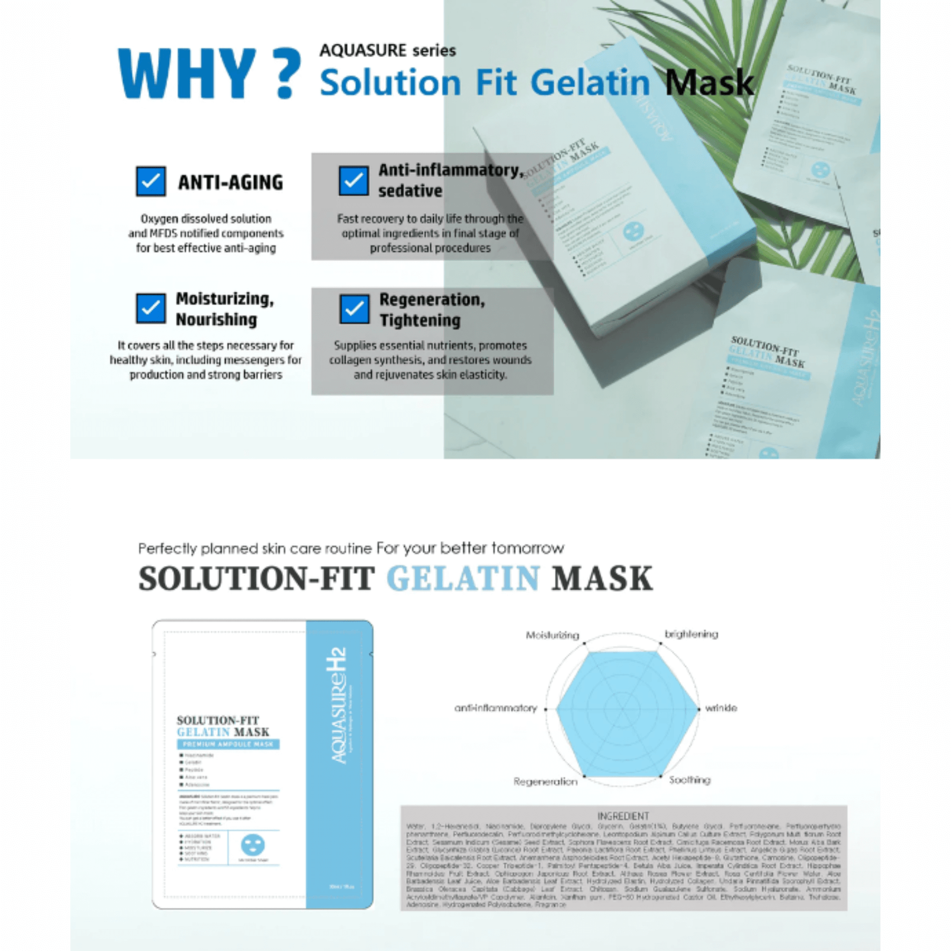 Solution Fit Gelatin Mask Aquasure H2 Treatment