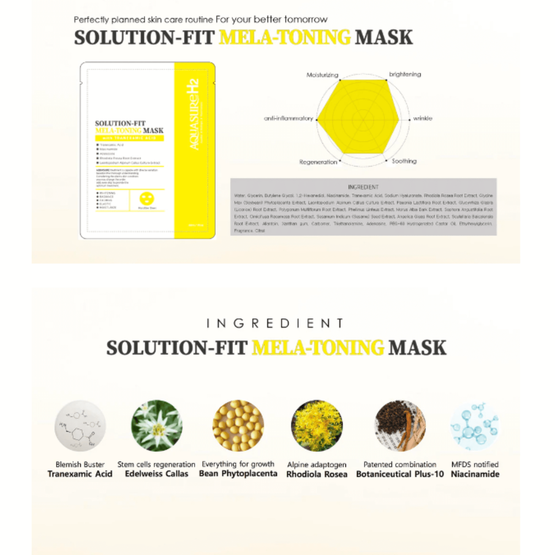 Products Solution Fit Mela Toning Mask Aquasure H2 Treatment